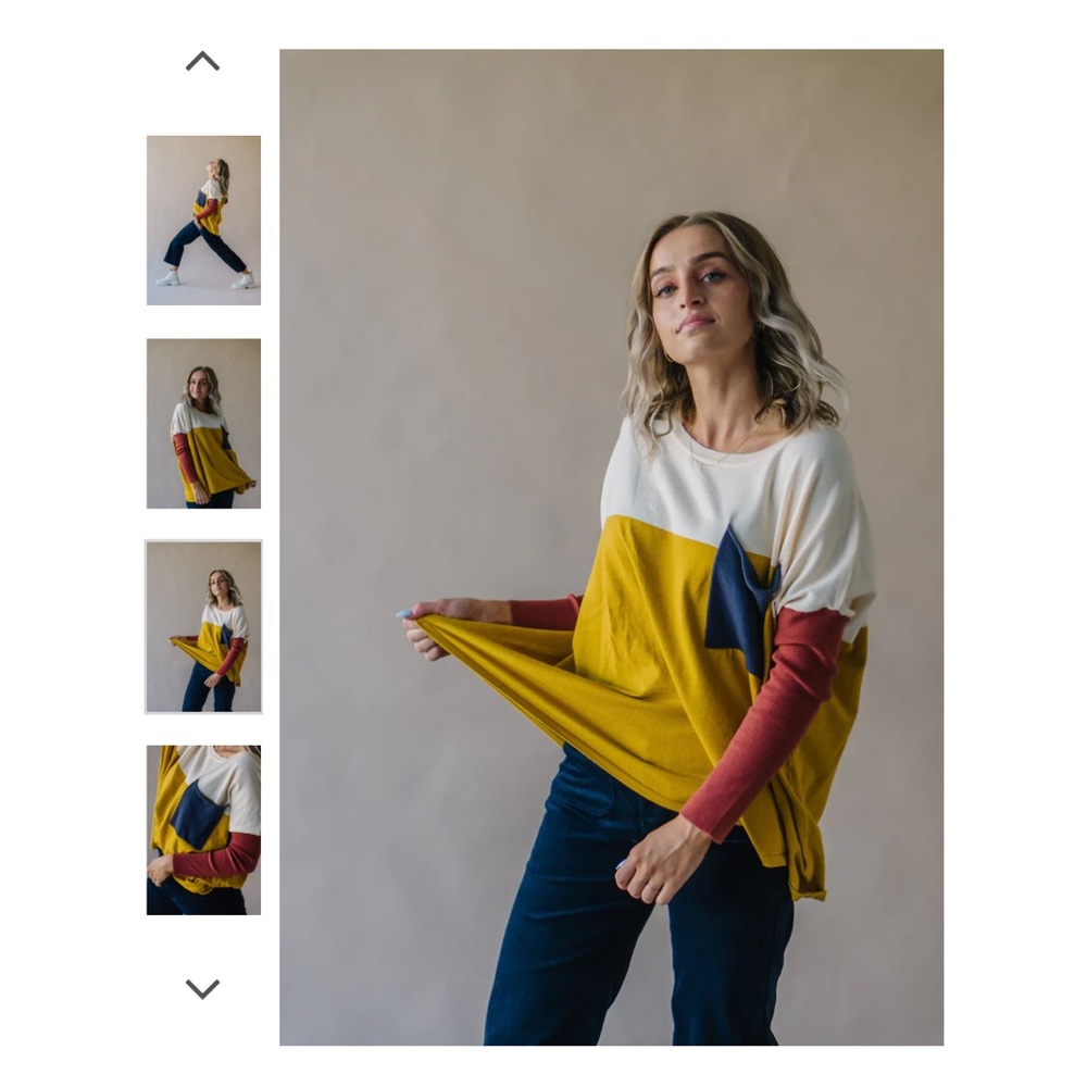 Tea n’ Rose Color Block Fall Sweater